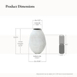 Oval Antique White Vase, 12.8'' H