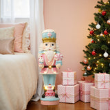 Christmas Pink Nutcracker Soldier Decor with Cake Lights, 3ft