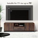 Enzo Walnut TV Stand with Storage for TVs up to 75''