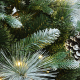 Pre-Lit Green and White Branches Pine Christmas Tree,6.2Ft