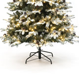 Pre-Lit Lightly Flocked Christmas Tree with Stand,7.5Ft
