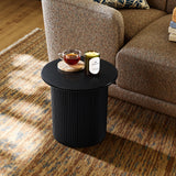 Compact Round Side Table, Black, 15'' H