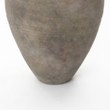 Old-World Gray with Brown Round Terracotta Vase,17.4''