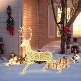 Christmas Outdoor Deer Decoration with Light and Timer, 13"H