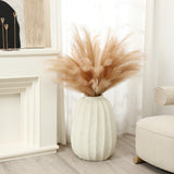 Off white round modern fluted vase