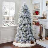 Pre-Lit Artificial Branches Snowy Christmas Tree, 6ft