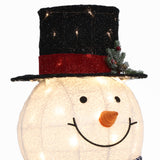 Jolly Snowman Outdoor Holiday Decoration with Lights, 2.7ft