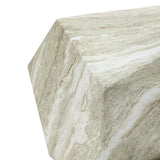 Green Faux Marble Outdoor Side Table for Patio, 18.4'' H