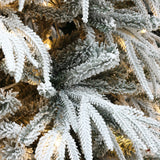 Pre-Lit Flocked Artificial Christmas Tree with Stand，6.5ft