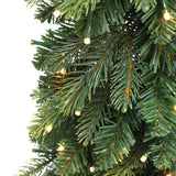 Green Downswept Christmas Tree with Potted,set of 2