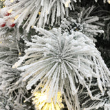 Pre-Lit Fiber Optic Flocked Pine Christmas Tree,6ft
