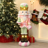 Christmas Nutcracker Pink Soldier with Candy Tree Lights, 4ft