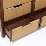 Modern Wood Storage Horizontal Dresser with 6-Drawer,Walnut