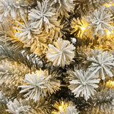 Pre-Lit Flocked Artificial Fir Christmas Tree in Pot, 5ft
