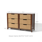 Modern Wood Storage Horizontal Dresser with 6-Drawer,Walnut