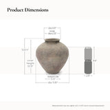Earthy Gray-Brown Finish Rustic Terracotta Vase, 12.6"H
