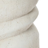 Distressed MgO Round Spiral Outdoor Patio side Table, 16.1"