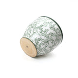 Fade Glossy Green with Brown Rim Ceramic Round Planter, 15"