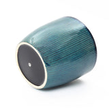 Forest Fade Ribbed Ceramic Planters Pots Glossy Green Gradient, 15"