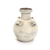 Rustic Off-White with Gray Terracotta Urn Vase,12.4'