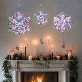 Christmas Snowflake Holiday Decoration with Lights, Set of 3