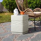 Speckled cement outdoor side table