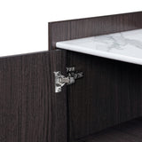 Modi Wenge Wood Storage Cabinet with Raised Sides, 29.5"