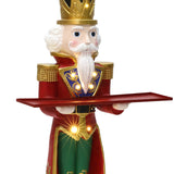Christmas Red Soldier Nutcracker with Tray & Lights, 2ft