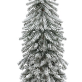 Set of 3 Pre-Lit LED Flocked Fir Slim Artificial Christmas Trees