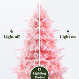 Pre-Lit Fiber Optic Pink Christmas Tree with lights,5ft