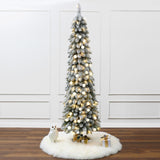 6ft-pre-lit-flocked-pencil-artificial-christmas-tree-with-led-lights