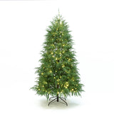 Pre-Lit Green Artificial Cedar Christmas Tree with Stand, 7ft