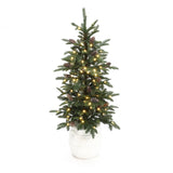 Pre-Lit Green Artificial Pine Christmas Trees ,4ft