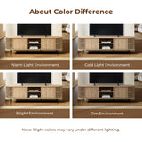 Wood TV Stand with Sliding Doors for TVs up to 75''