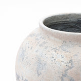 Mottled Handcrafted Round Cement Flower Vase,10.8''