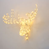 Christmas Moose Head Decoration with Lights and Timer, 14"H
