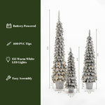 Set-of-three-pre-lit-artificial-christmas-tree-with-warm-white-lights-snow-flocked-full-xmas-tree-with-400-branch-tips-155-lights-in-metal-pot