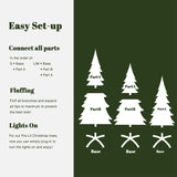 Pre-Lit Flocked Christmas Trees with Metal Stand,Set of 3