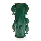 Marine green ceramic fish tall vase, 15.6"