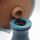 Blue-Green Glazed Outdoor Ceramic Pedestal Bird bath, 26.5"