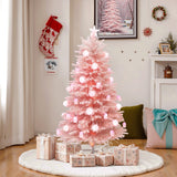 Pre-Lit Pink Christmas Fiber Optic Tree,5Ft