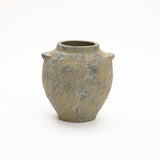 Brown & Gray Round Terracotta Vase with Handles,10.8''