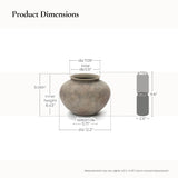 Earthy Gray-Brown Finish Rustic Terracotta Vase, 12.2"W