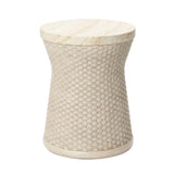 Woven Texture Outdoor Side Table with Storage, 18.7''