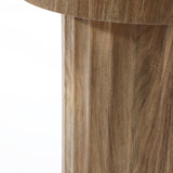 Dark oak finish fluted round side table