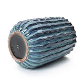 Glazed Blue Tall Ceramic Plant Pots, Two-tone Decorative Large Pot for Plants 16.8'' H