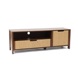 Mid-Century Wood TV Console Tables with Storage,Walnut 55''