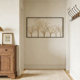 Modern Gold Metal Wall Art with Black Frame, 40''