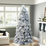 Pre-Lit Full Pine Christmas Tree with Pinecone,7Ft