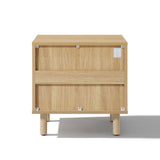 Modern Wood Storage End Table with 2-Drawers,Oak